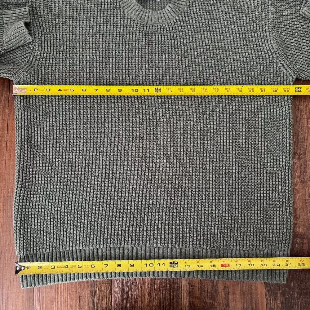 Old Navy Tunic Sweater Chunky Knit Crew Neck Oversized Size Large Heather Green